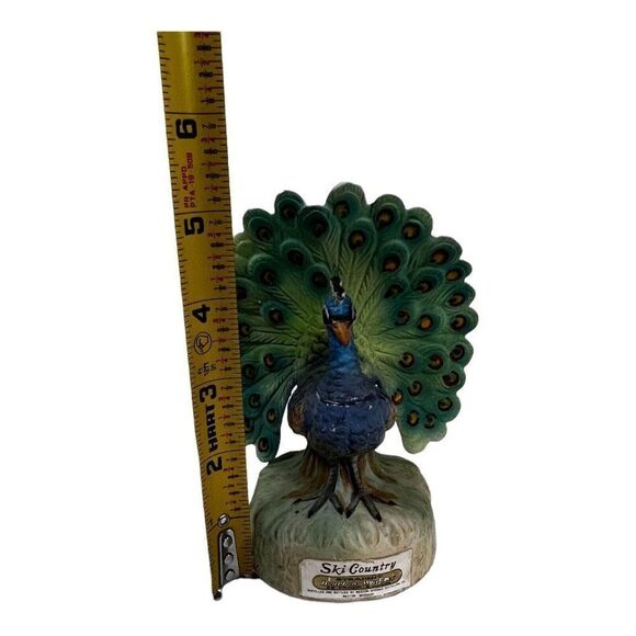 Vintage Hand Painted Ski Country Lefton Peacock Bourbon Statue Figurine Souvenir - Picture 5 of 5